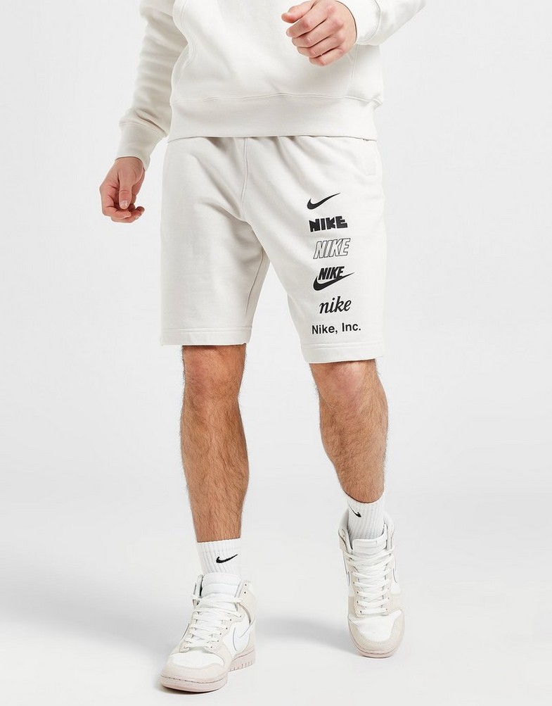 Krótkie spodenki, szorty męskie NIKE SZORTY M NK + FT SHORT MLOGO SHORTS FB8830-030 Beżowy