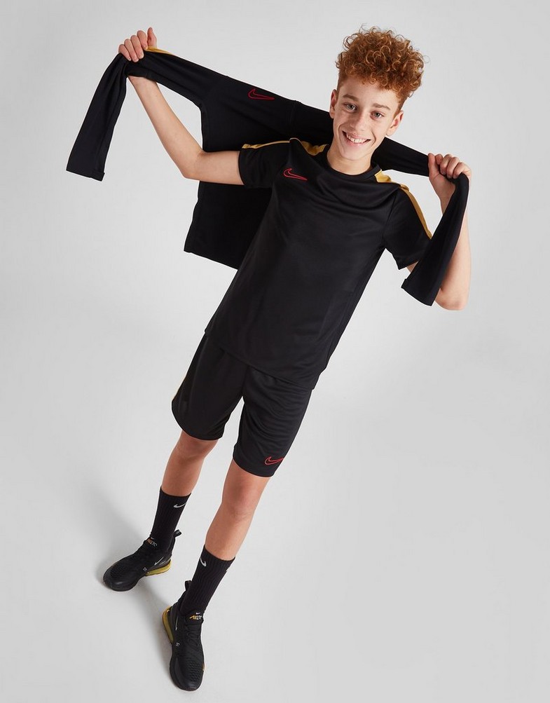 Koszulka, t-shirt dziecięcy NIKE T-SHIRT ACAD23 SS TEE BLK/GOLD TEE DX5482-013 Czarny