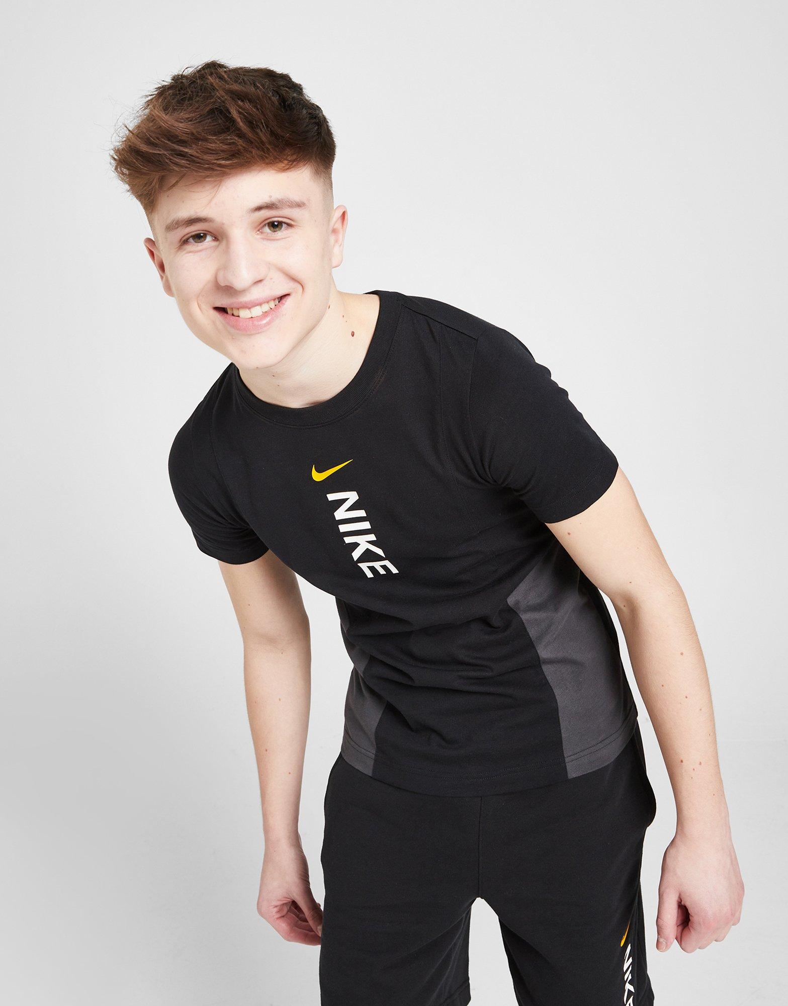 Детска тениска NIKE ТЕНИСКА HYB SS TEE BLK/GRY TEE FD1208-010 Черен
