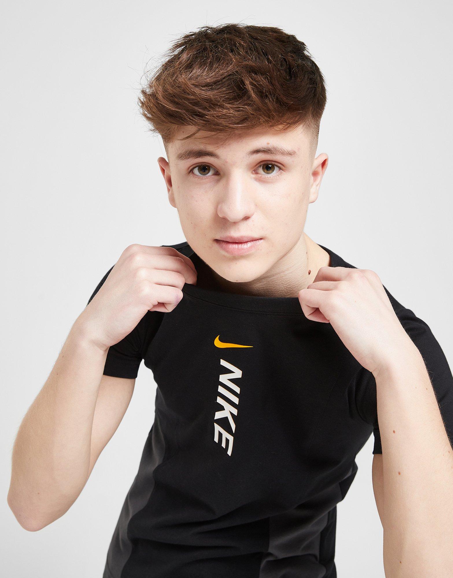 Детска тениска NIKE ТЕНИСКА HYB SS TEE BLK/GRY TEE FD1208-010 Черен