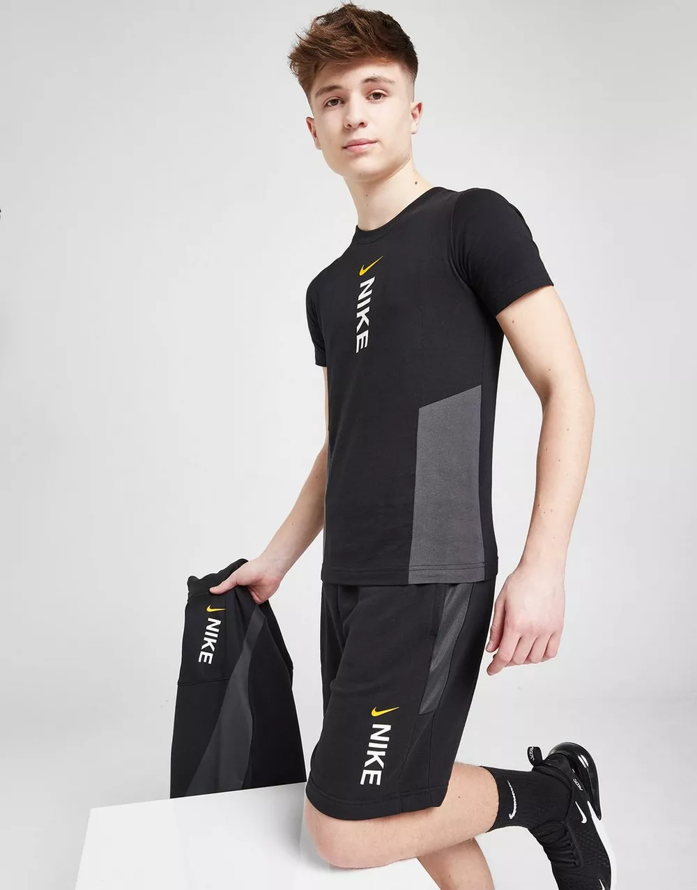 NIKE ШОРТИ HYB FLC SHORT BLK/GRY SHORTS, фото 1 з 5