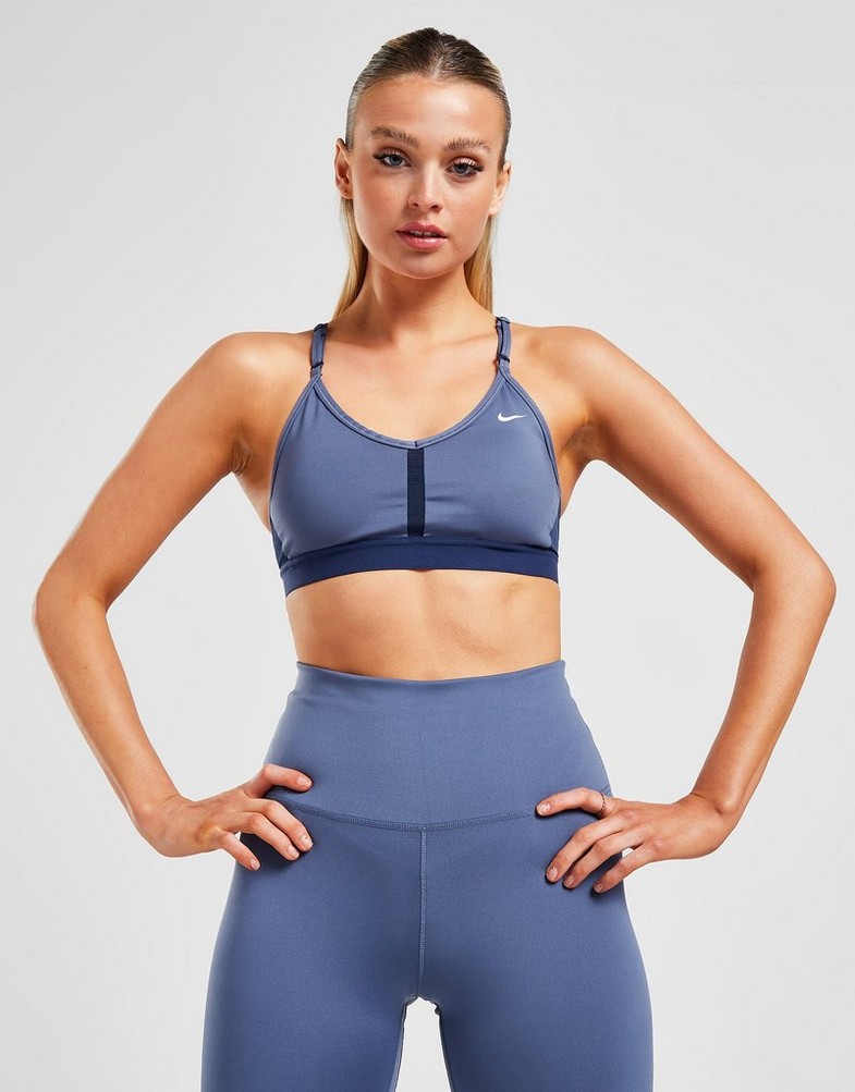 Stanik sportowy damski NIKE BRA (T) INDY BRA DF'BLU TOP CZ4456-491 Niebieski