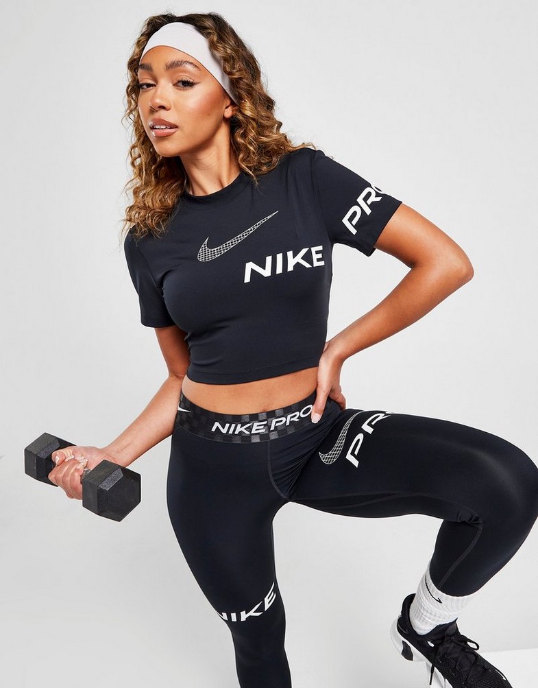 Női póló NIKE PÓLÓ (T) PRO GRX CROP BLK TEE DX0078-010 Szürke