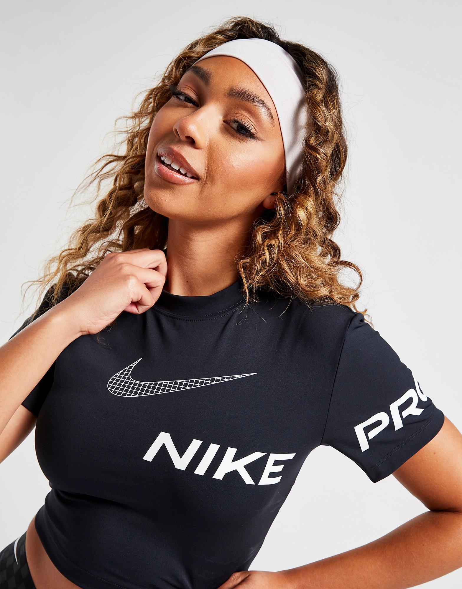 Tricou pentru femei NIKE TRICOU (T) PRO GRX CROP BLK TEE DX0078-010 Gri