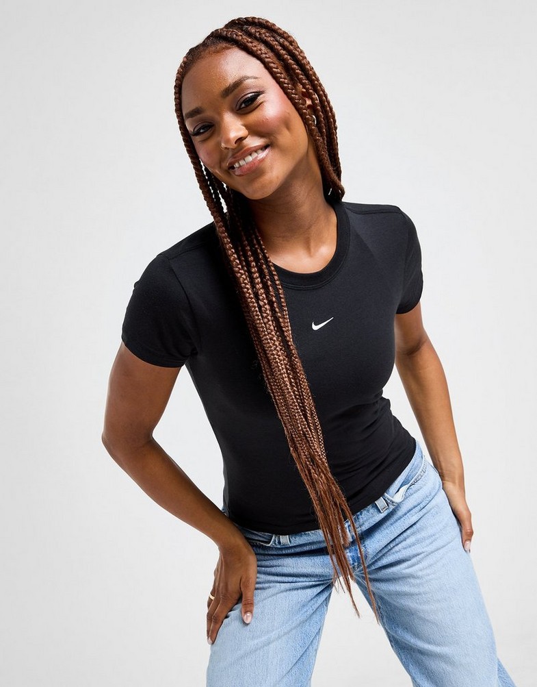 Жіночі футболки NIKE ФУТБОЛКА W NSW TEE ESSNTL SLIM CRP LBR FB2873-010 Чорний