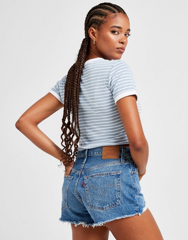 Krótkie spodenki, szorty damskie LEVI'S SZORTY 501 ORIGINAL SHORT 56327-0081 Niebieski
