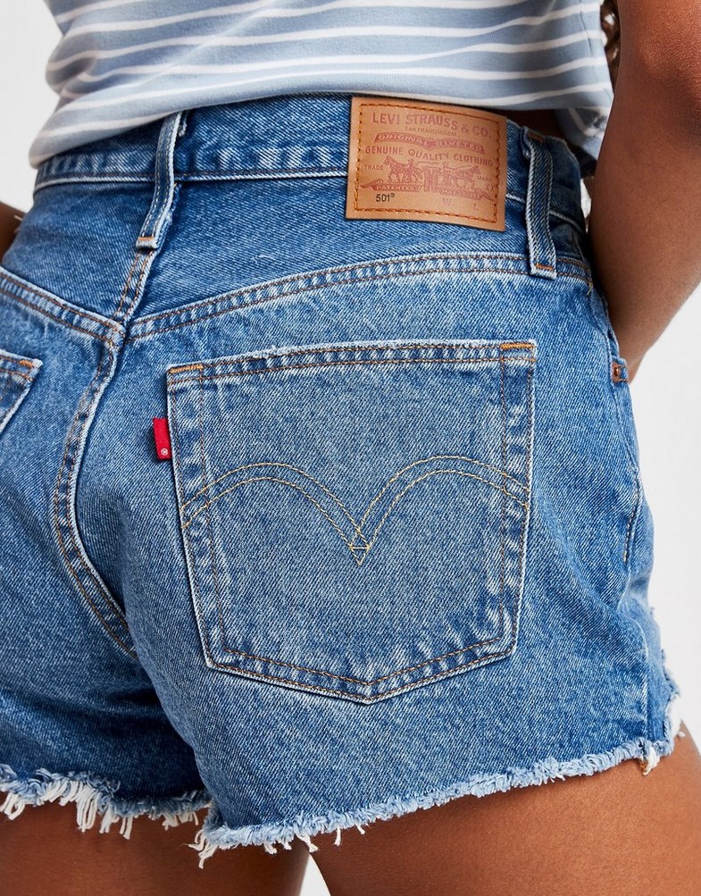 Krótkie spodenki, szorty damskie LEVI'S SZORTY 501 ORIGINAL SHORT 56327-0081 Niebieski