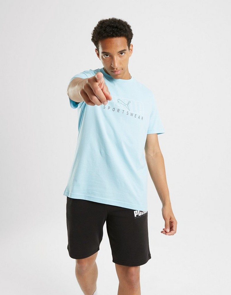 Чоловічі футболки PUMA ФУТБОЛКА KEY GRAPHIC TEE 62301734 Блакитний