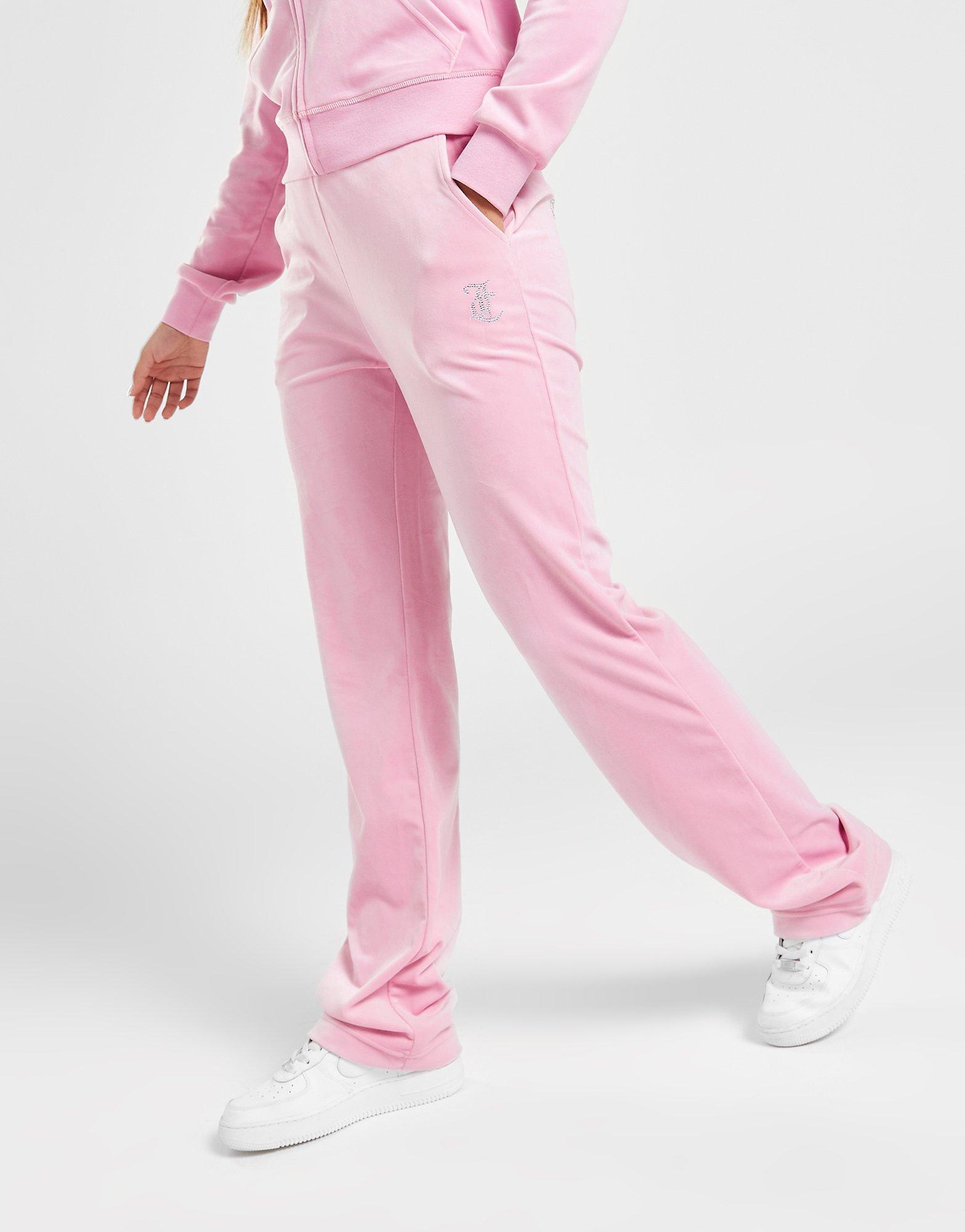 JUICY COUTURE SPODNIE DMNT LOGO VLR PANT PNK JCJDW187346 Różowy