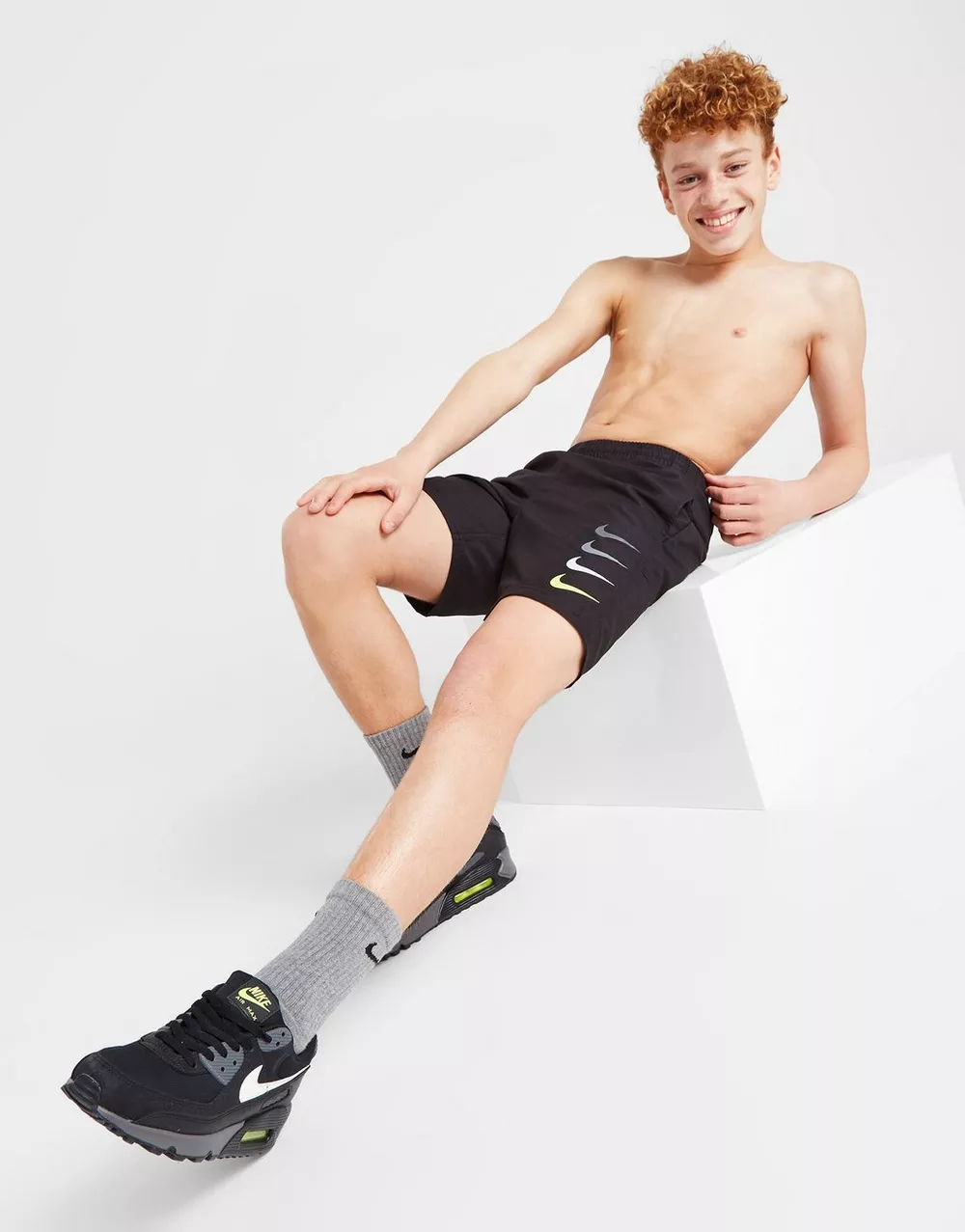 NIKE SWIM ШОРТИ STACKED SWOOSH SWIM BLK, фото 1 з 5