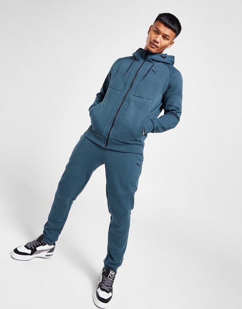Bluza męska PUMA Z KAPTUREM PUMATECH FULL ZIP HOODIE 53828216 Niebieski