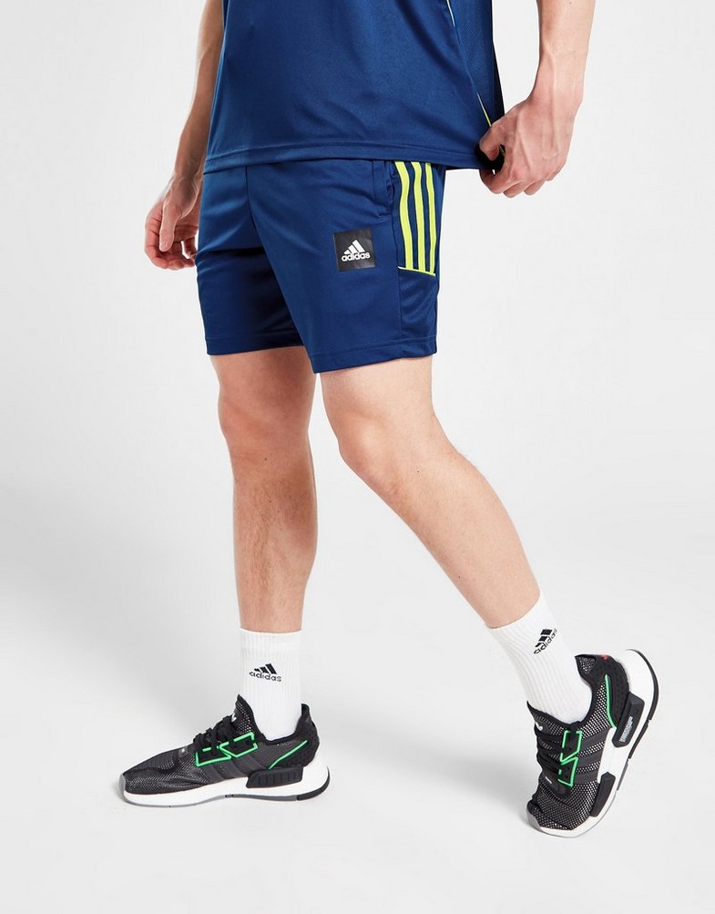 Krótkie spodenki, szorty męskie ADIDAS SZORTY MATCH SHT MYS BLU/VOLT SHORTS