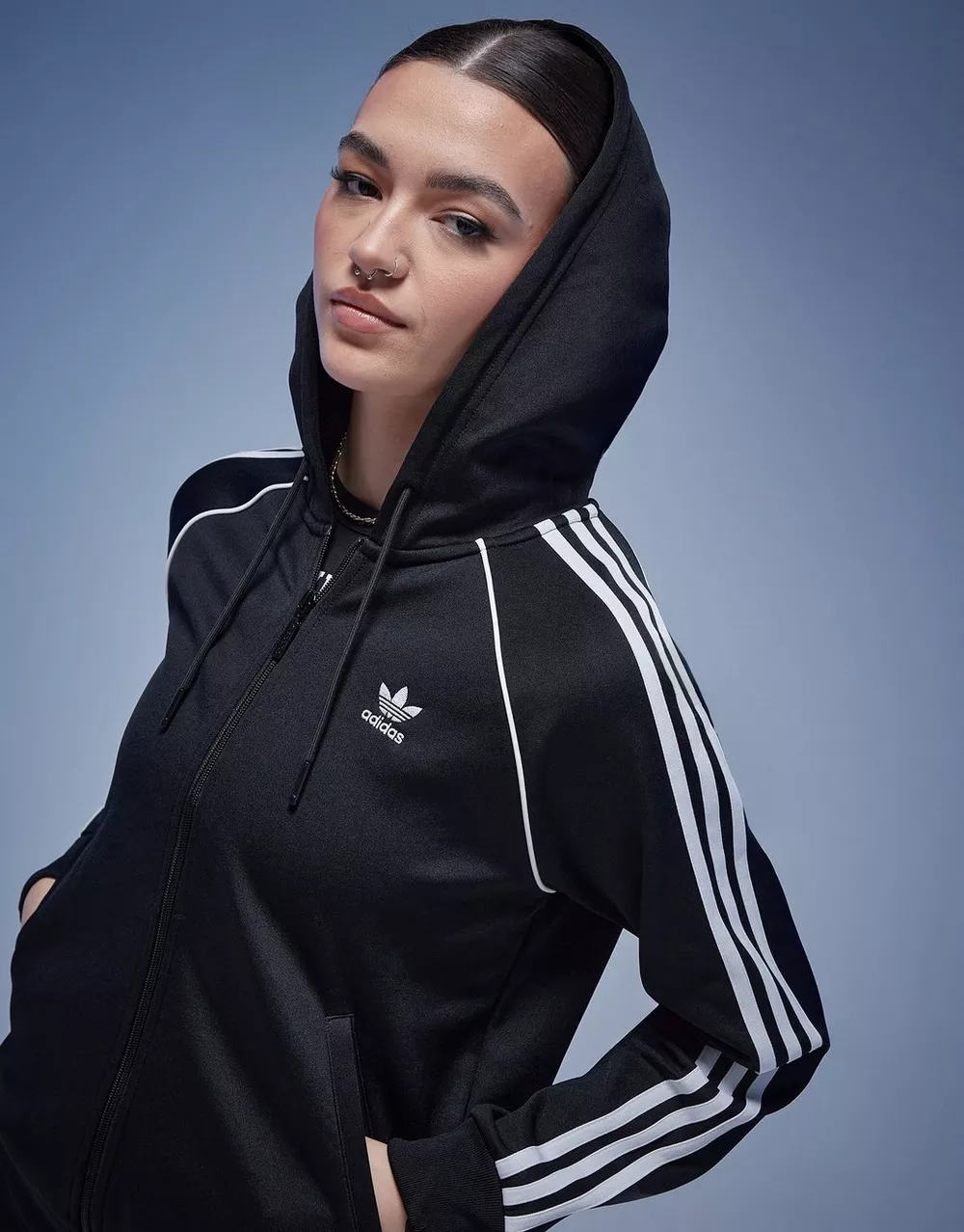 ADIDAS КОФТА НА БЛИСКАВЦІ З КАПЮШОНОМ SST FZ HOOD ., фото 1 з 6