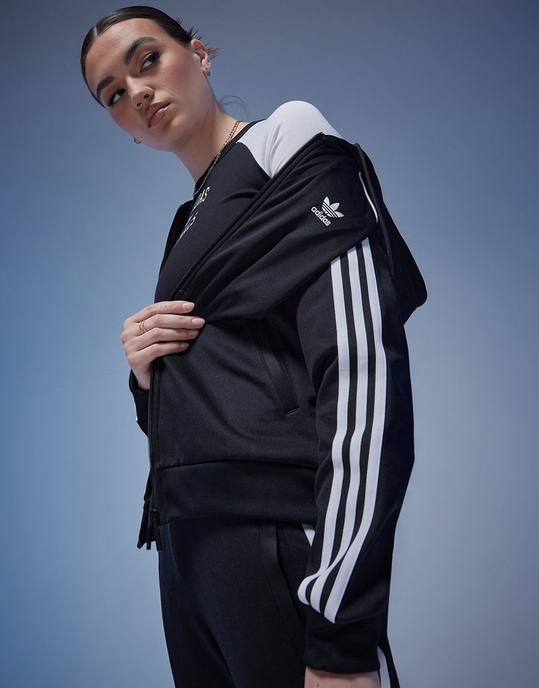 Жіночі кофти ADIDAS КОФТА НА БЛИСКАВЦІ З КАПЮШОНОМ SST FZ HOOD . IB3146 Чорний