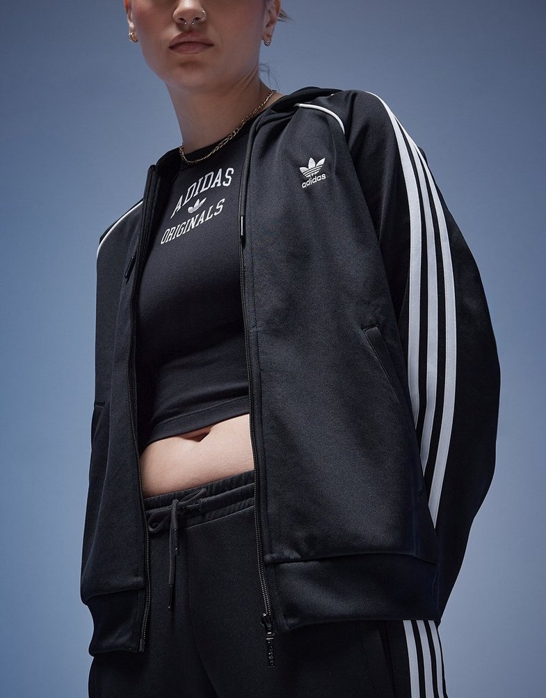 Жіночі кофти ADIDAS КОФТА НА БЛИСКАВЦІ З КАПЮШОНОМ SST FZ HOOD . IB3146 Чорний