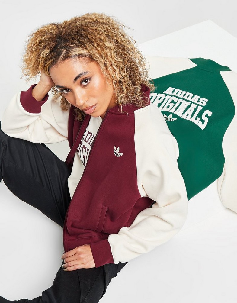 ADIDAS JACHETĂ V'SITY JKT BURG/WHT JACKET IB1655 Bordo