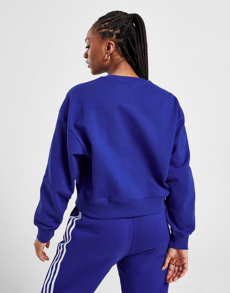 Bluza damska ADIDAS BLUZA 3S BOXY CREW BLU SWEATSHIRT IB7397 Niebieski