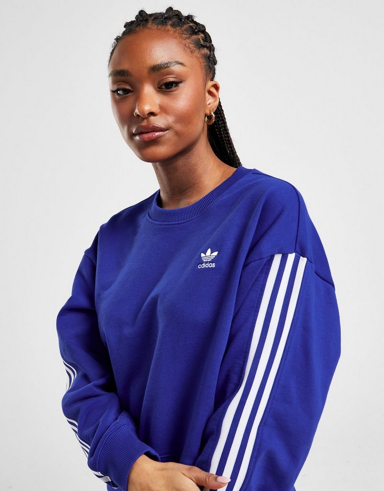 Bluza damska ADIDAS BLUZA 3S BOXY CREW BLU SWEATSHIRT IB7397 Niebieski
