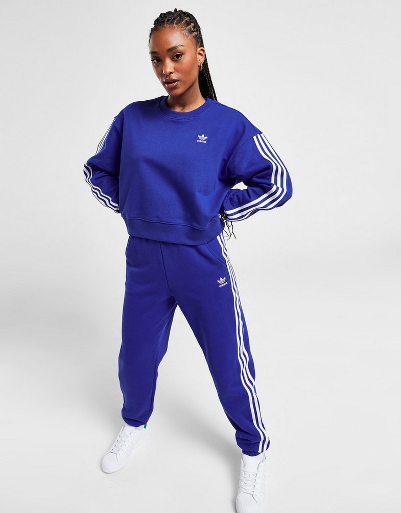 Bluza damska ADIDAS BLUZA 3S BOXY CREW BLU SWEATSHIRT IB7397 Niebieski