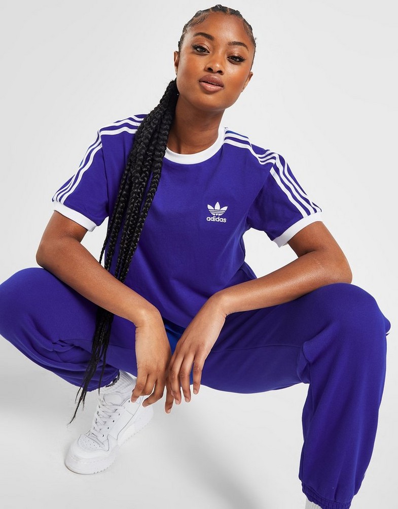 Női póló ADIDAS PÓLÓ 3S CALI T BLU/WH TEE IB7408 Kék