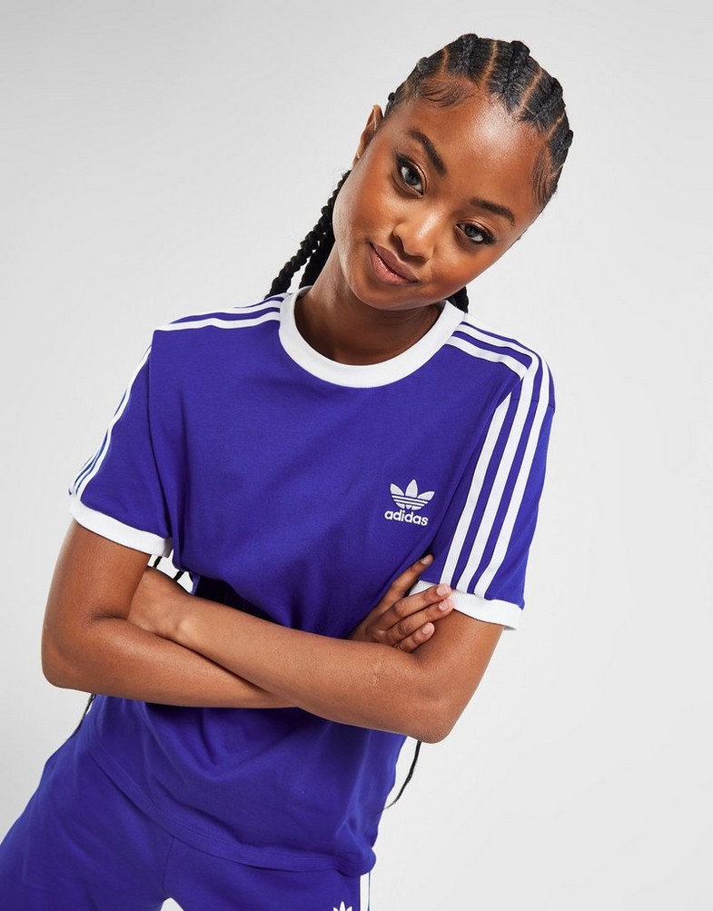 Női póló ADIDAS PÓLÓ 3S CALI T BLU/WH TEE IB7408 Kék
