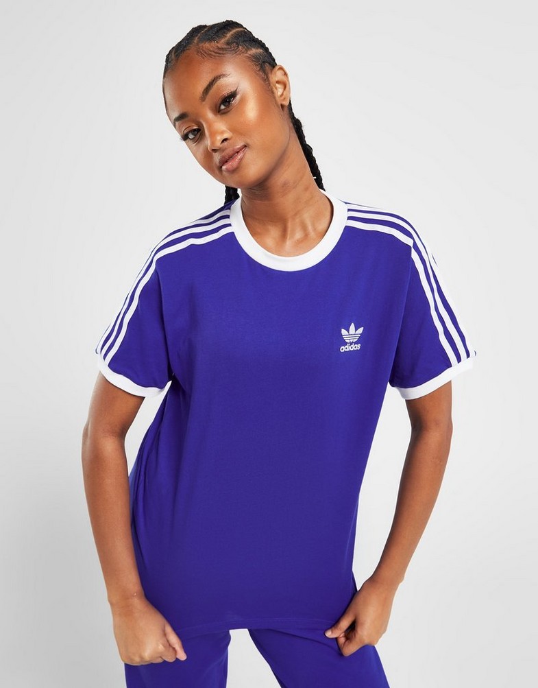 Női póló ADIDAS PÓLÓ 3S CALI T BLU/WH TEE IB7408 Kék