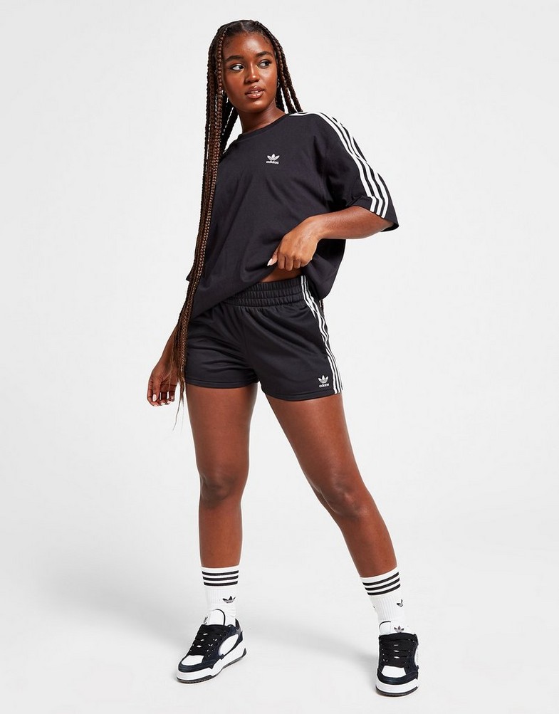 Pantaloni scurți pentru femei ADIDAS PANTALONI SCURȚI 3S POLY SHRT BLK/WH IB7426 Negru