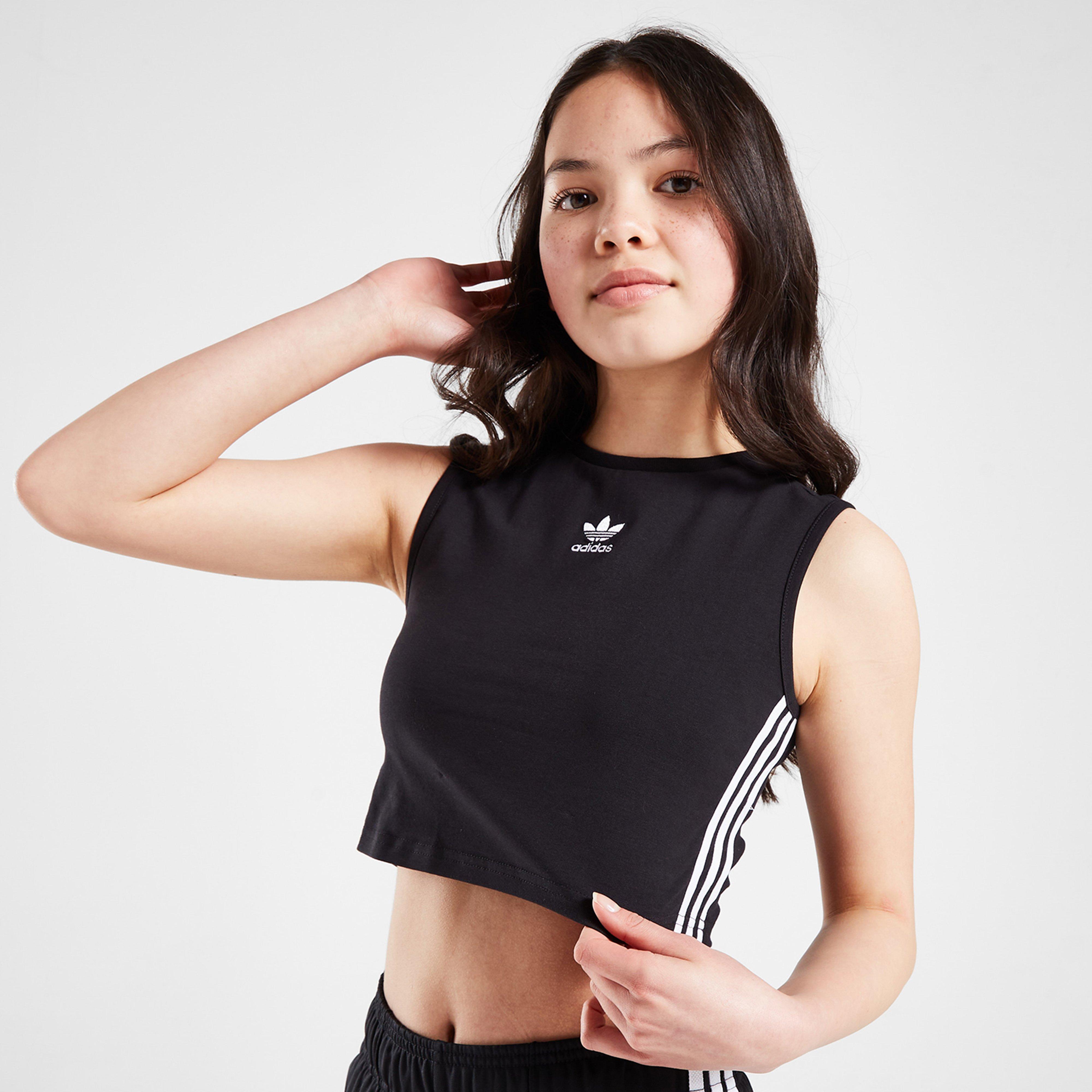 Detský top ADIDAS TOP (G)TRF CROP TRIČKO BLK/WHT G
