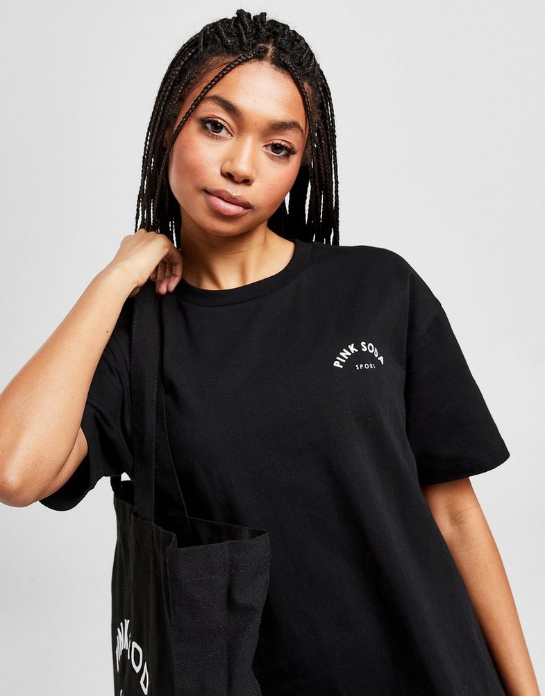 Koszulka, t-shirt damski PINK SODA T-SHIRT FUSE SS T BLK PSSTW11606090 Czarny