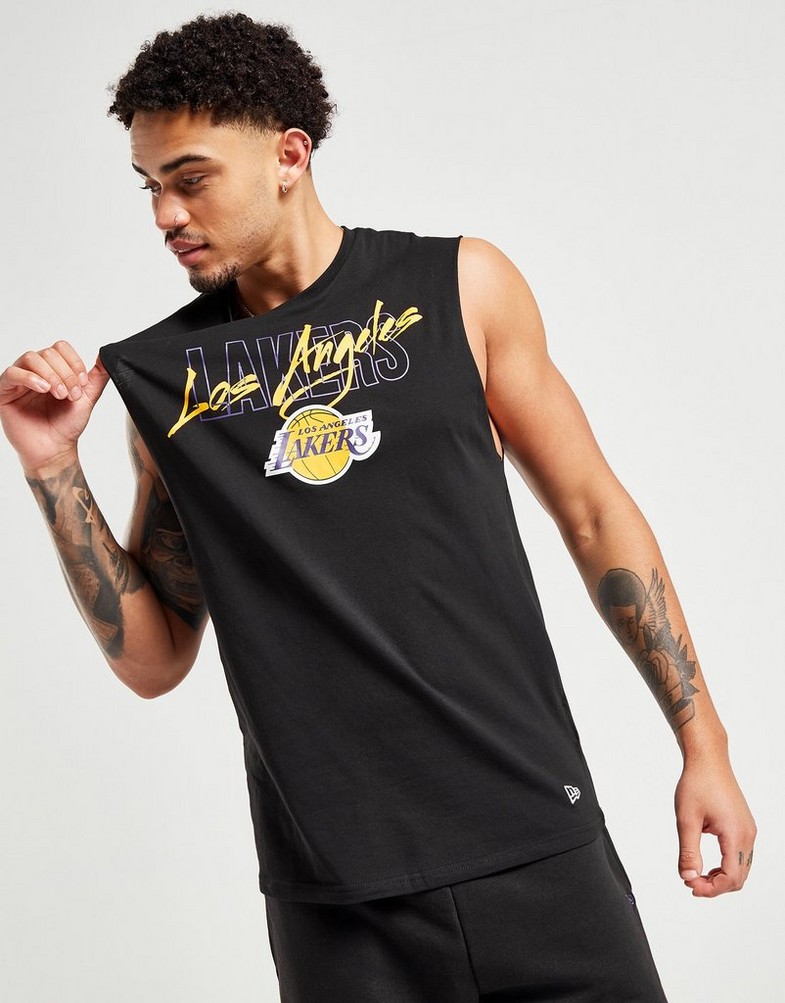 Top pentru bărbați NEW ERA MAIOU SCRIPT LAKERS LOS ANGELES LAKERS 60332188 Negru