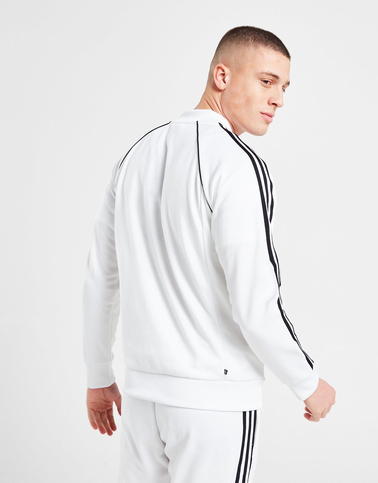 Bluza męska ADIDAS BLUZA Z KAPTUREM SST TRACKTOP PRIME BLUE IP7145 Biały