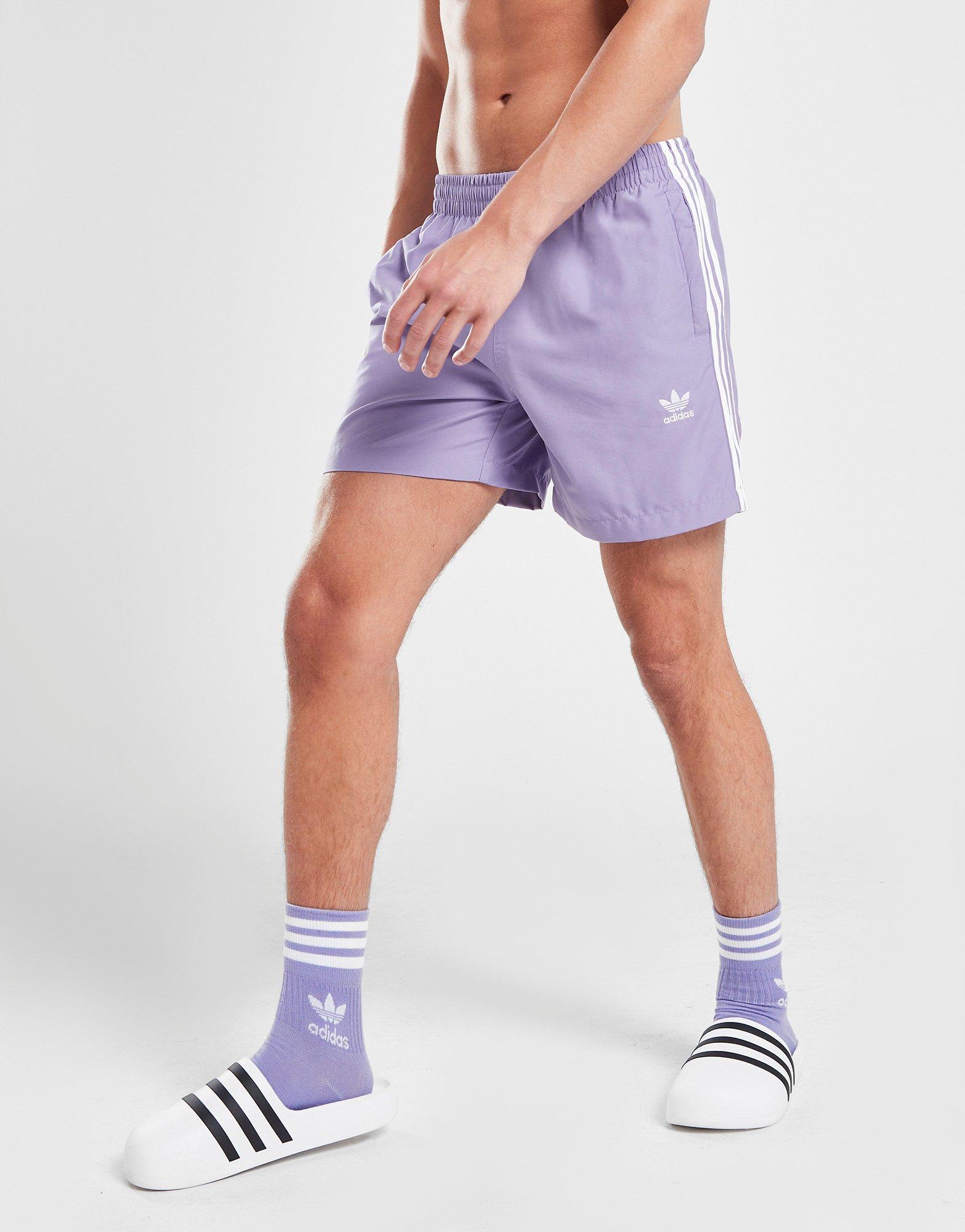 Férfi rövidnadrág ADIDAS RÖVIDNADRÁG ORIGINALS   ADICOLOR 3 STRIPES SWIM IP7153 Lila
