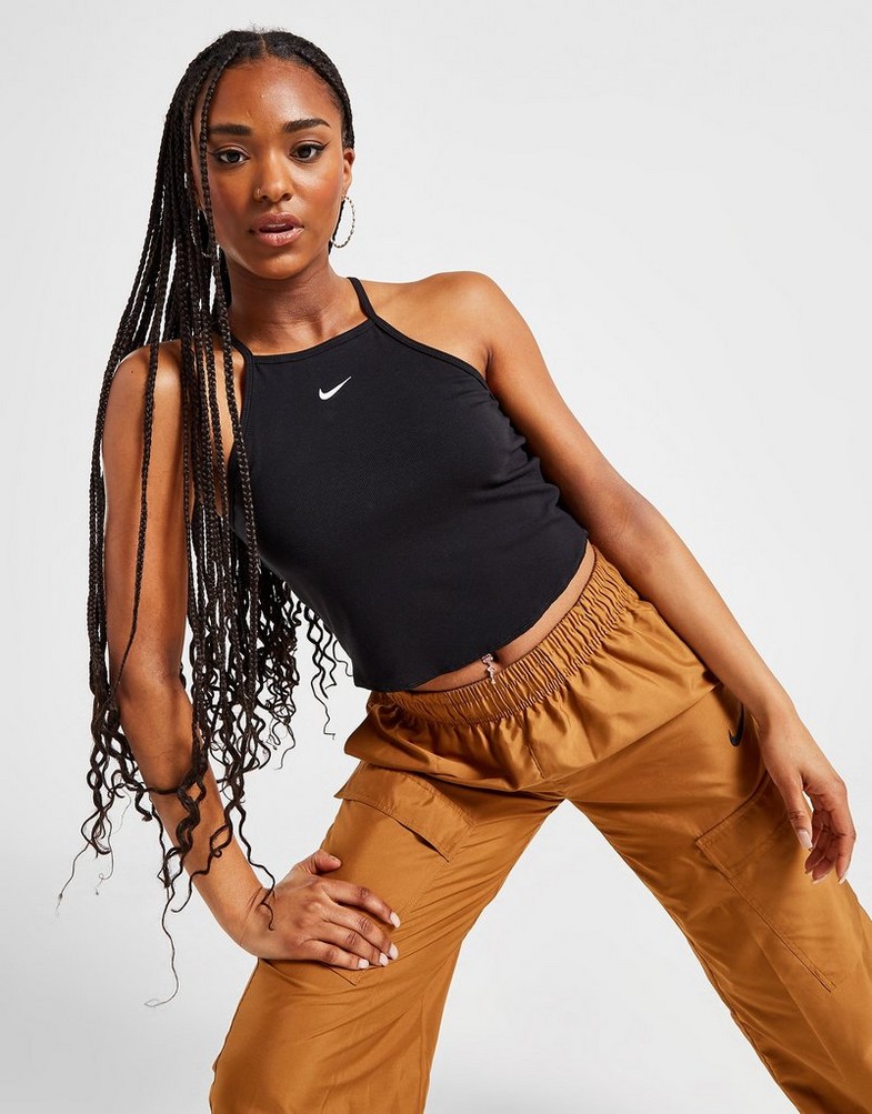 Moteriški marškinėliai be rankovių NIKE MARŠKINĖLIAI W NSW ESSNTL RIB CAMI MARŠKINĖLI DV7960-010 Juoda