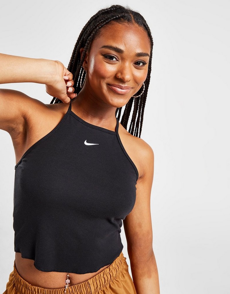 Moteriški marškinėliai be rankovių NIKE MARŠKINĖLIAI W NSW ESSNTL RIB CAMI MARŠKINĖLI DV7960-010 Juoda