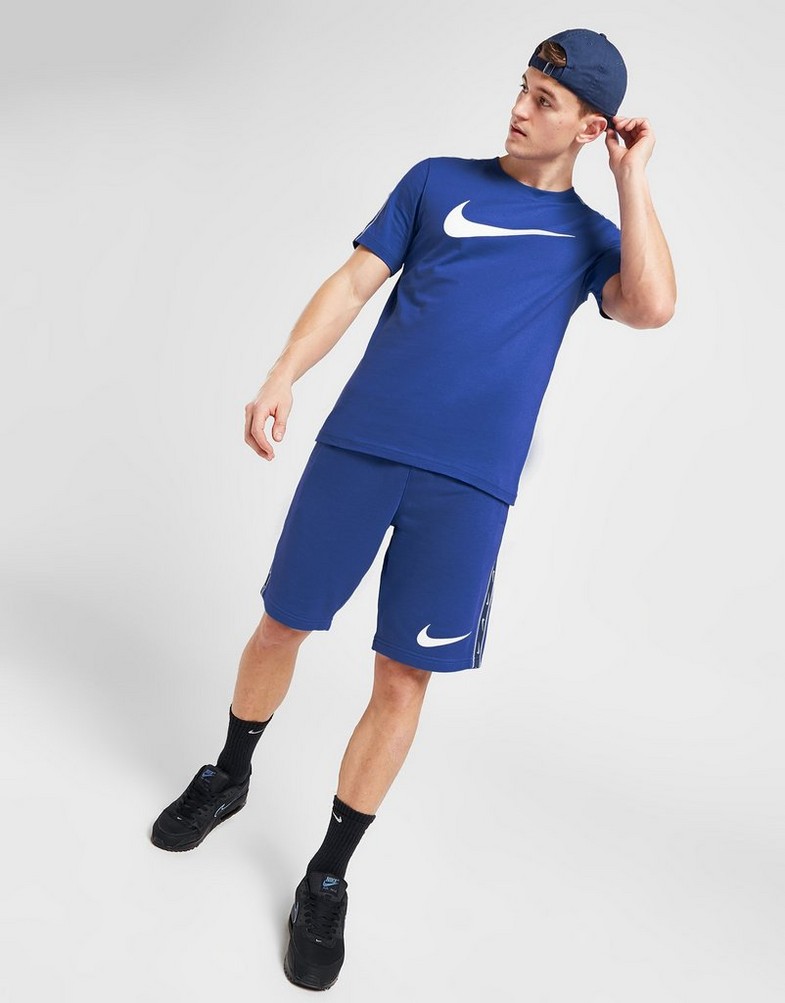 Koszulka, t-shirt męski NIKE T-SHIRT M NSW REPEAT SW SS TEE TEE DX2032-480 Niebieski