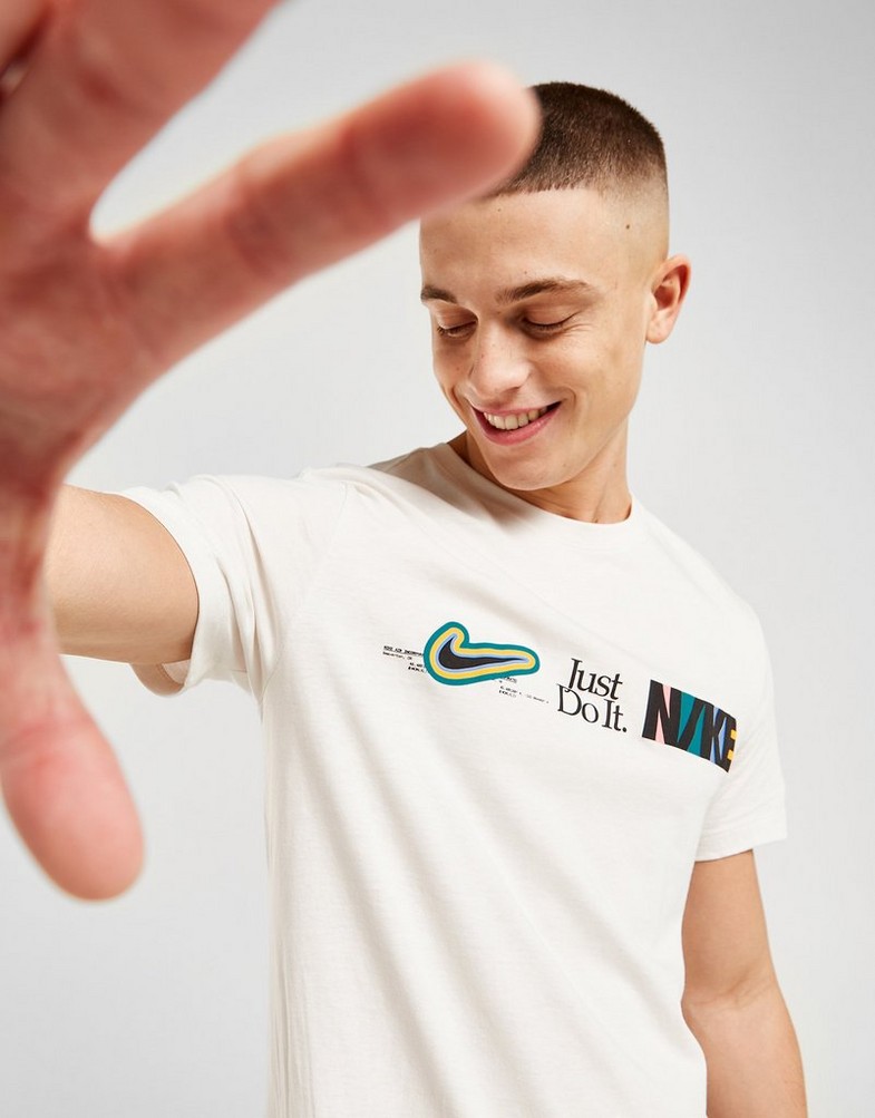 Koszulka, t-shirt męski NIKE T-SHIRT DNA AIR BK HT T WHT TEE FB9774-100 Biały