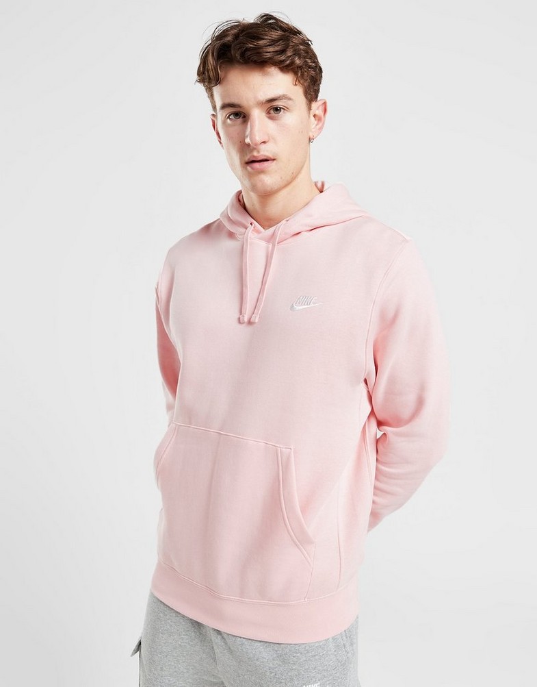 Férfi pulóverek NIKE PULÓVER KAPUCNIS M NSW CLUB HOODIE PO BB SWEATSHIRT BV2654-686 Rózsaszín