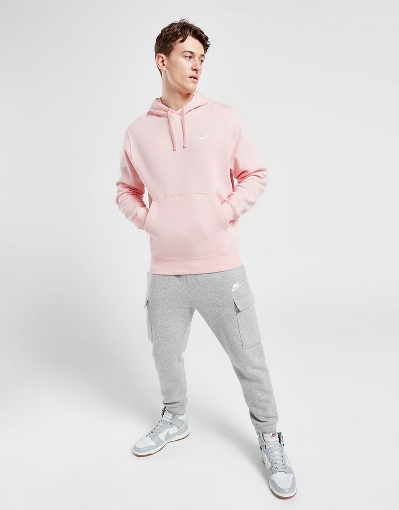 Férfi pulóverek NIKE PULÓVER KAPUCNIS M NSW CLUB HOODIE PO BB SWEATSHIRT BV2654-686 Rózsaszín