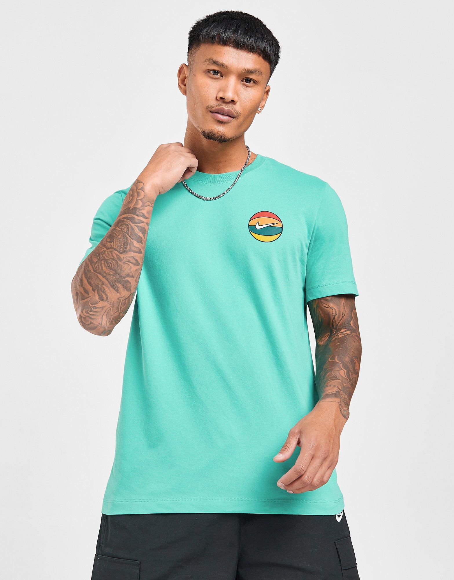 Vyriški marškiniai NIKE MARŠKINĖLIAI BBALL TEE TEAL TEE FD0046-392 Žalia