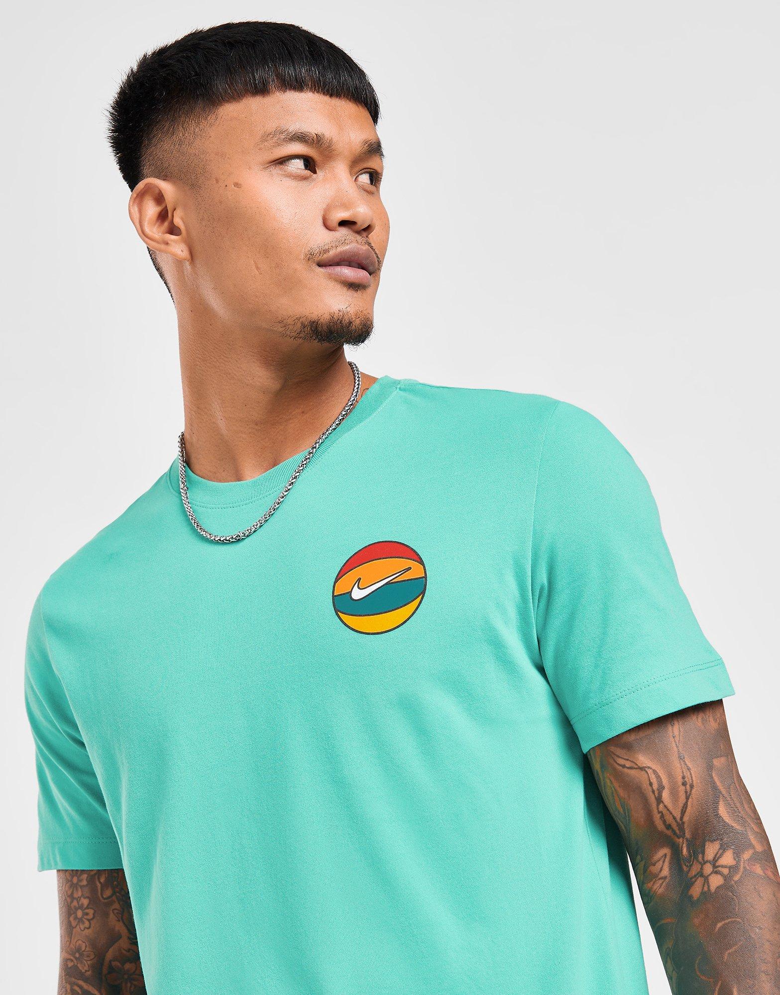Vyriški marškiniai NIKE MARŠKINĖLIAI BBALL TEE TEAL TEE FD0046-392 Žalia