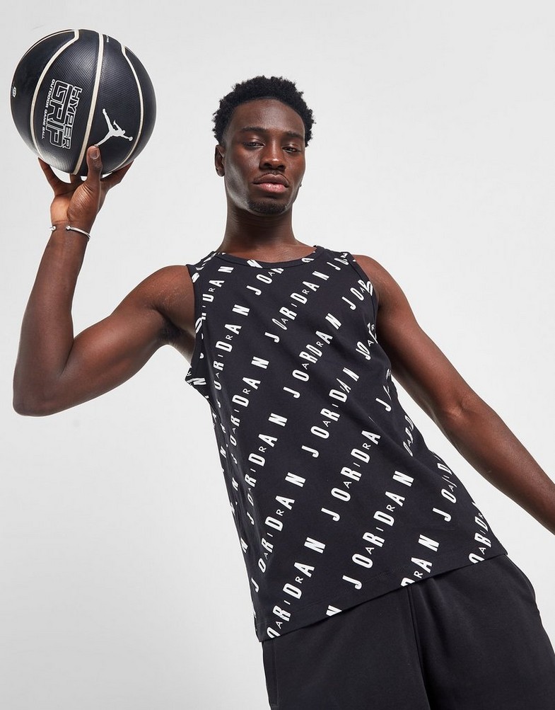 JORDAN TANK JDAN AOP VEST BLK TEE DX9607-010 Czarny