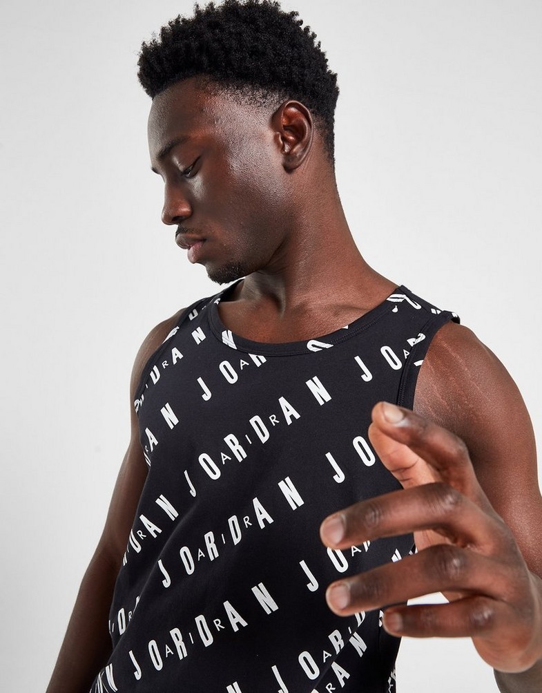 JORDAN TANK JDAN AOP VEST BLK TEE DX9607-010 Czarny