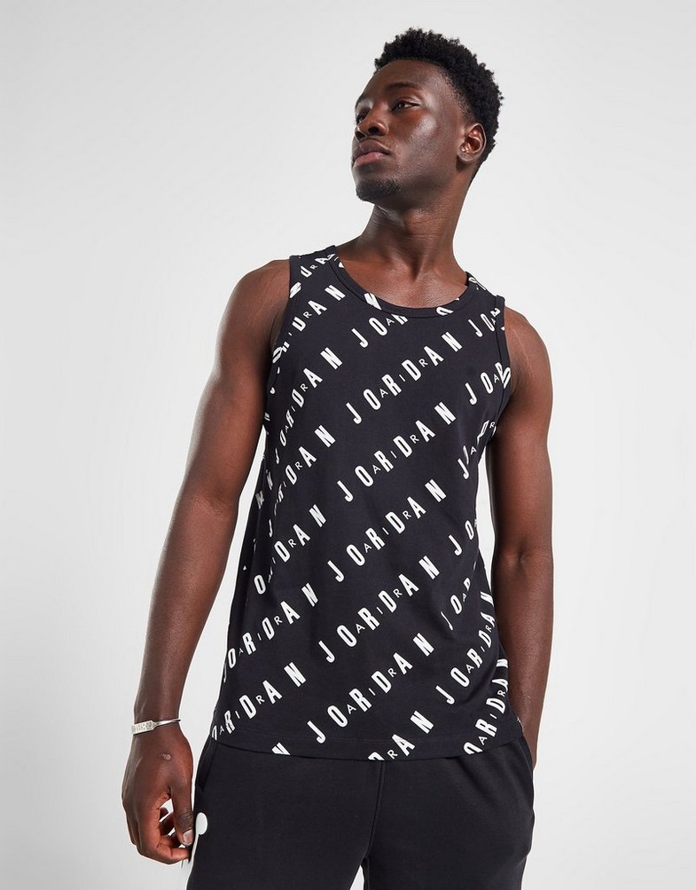 JORDAN TANK JDAN AOP VEST BLK TEE DX9607-010 Czarny