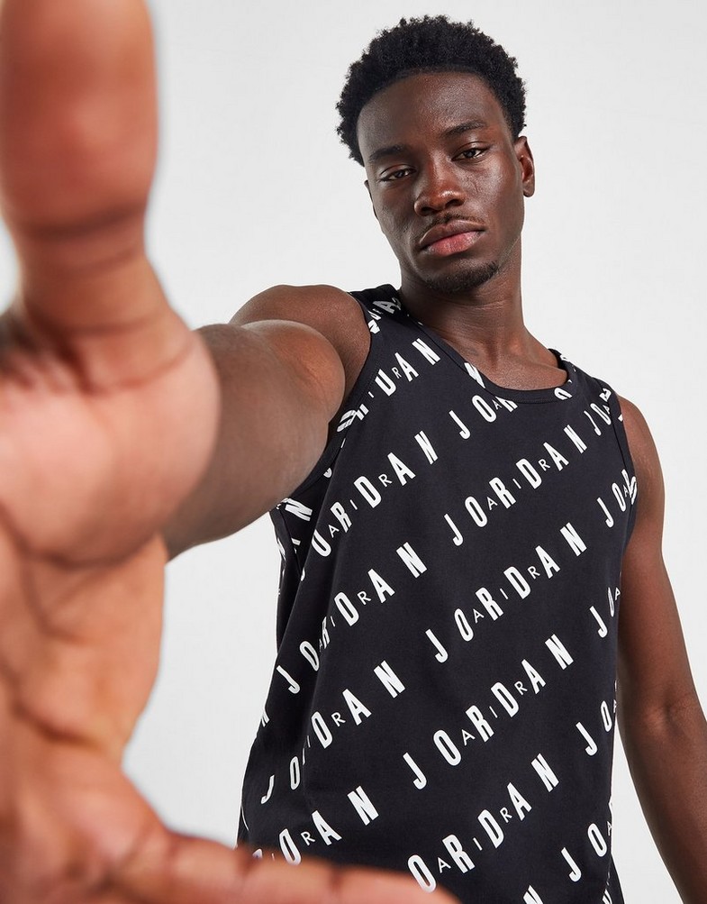 JORDAN TANK JDAN AOP VEST BLK TEE DX9607-010 Czarny