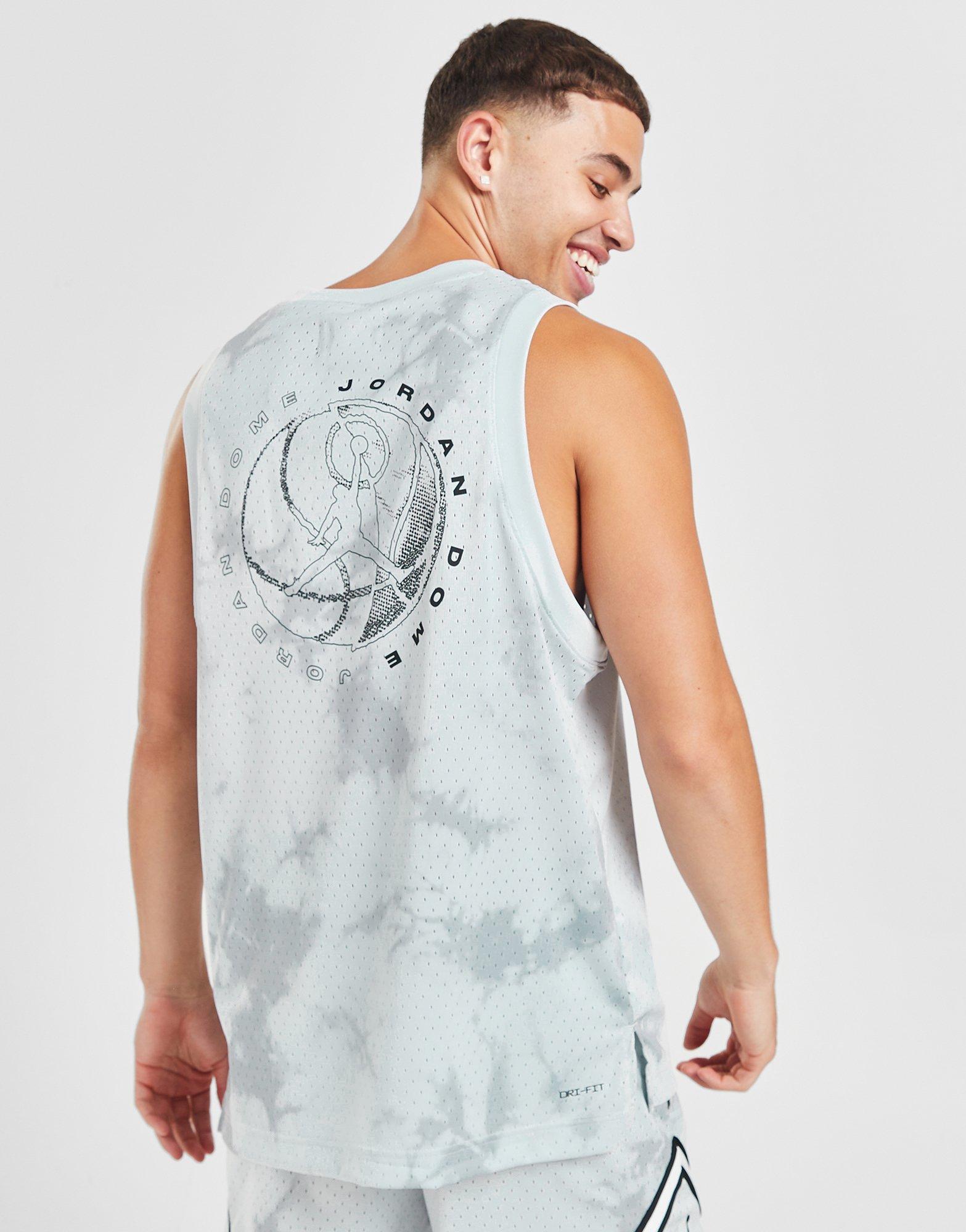 Мъжко фитнес облекло JORDAN ПОТНИК JDAN TIE DYE JERSEY WHITE TEE DZ0565-043 Сив