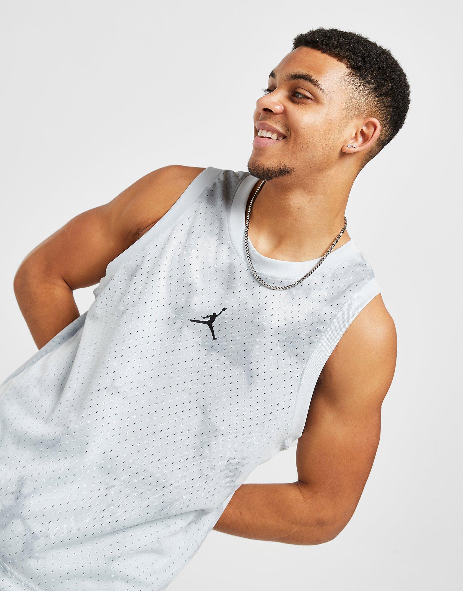 Férfi felső JORDAN TANK JDAN TIE DYE JERSEY WHITE TEE DZ0565-043 Szürke