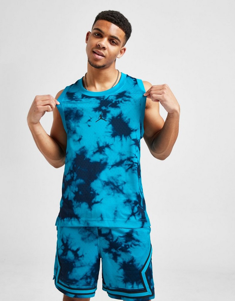 Férfi felső JORDAN TANK JDAN TIE DYE JERSEY BLUE TEE