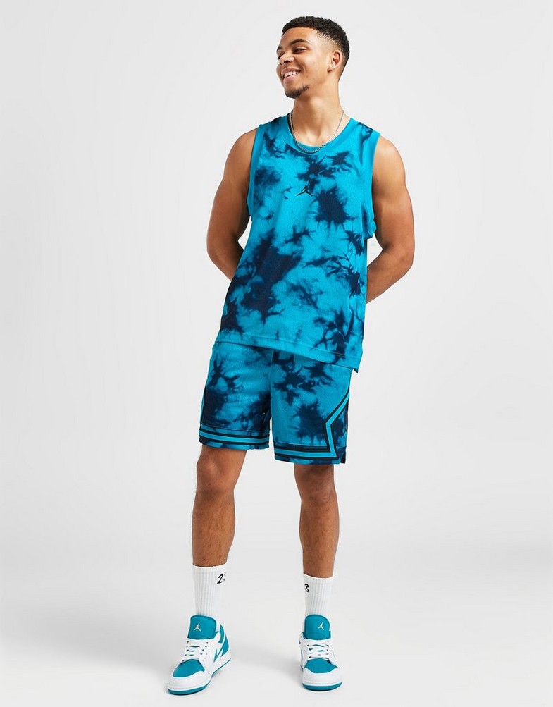 Férfi felső JORDAN TANK JDAN TIE DYE JERSEY BLUE TEE