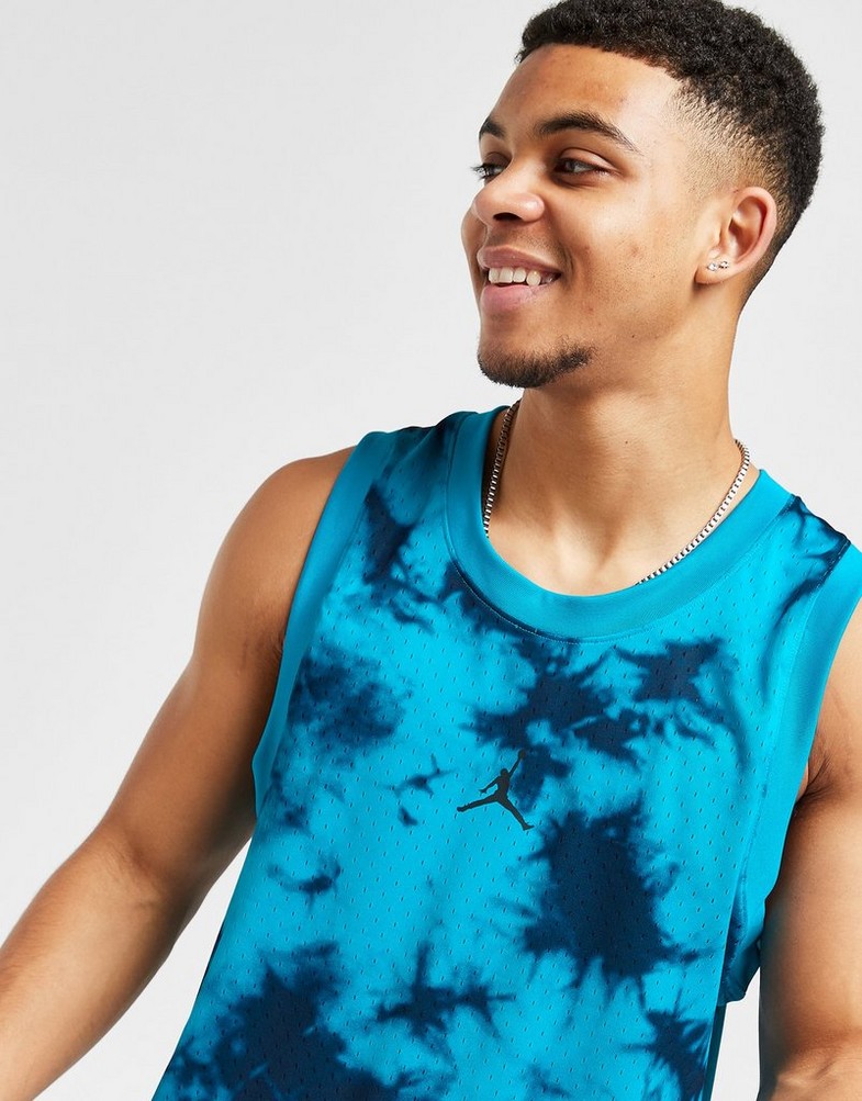 Férfi felső JORDAN TANK JDAN TIE DYE JERSEY BLUE TEE