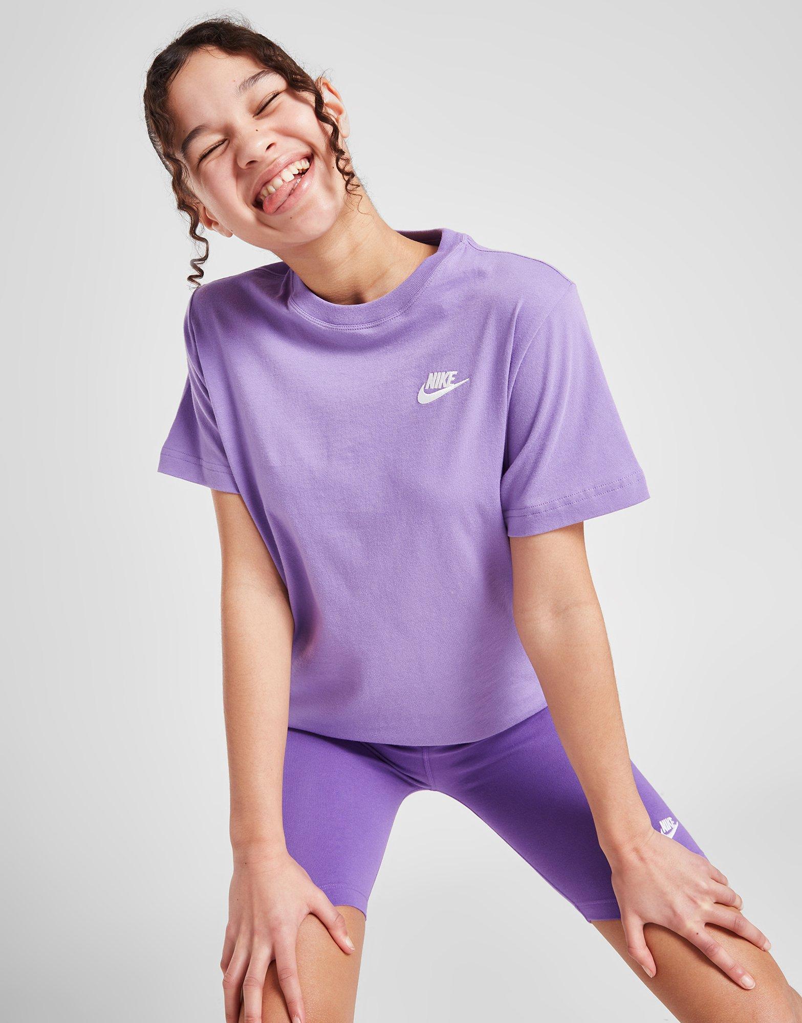 Vaikiški marškinėliai NIKE MARŠKINĖLIAI G NSW TEE CLUB SS BOY FD0927-567 Violetinė